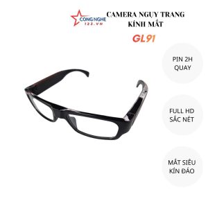 Camera kính mắt GL91, được thiết kế thời trang, tích hợp mắt camera giấu kín, mang theo quay bí mật