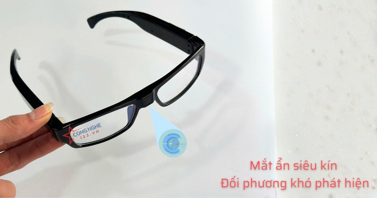 Camera nguỵ trang kính GS06 mắt siêu nhỏ gắn bên trong gọng siêu kín