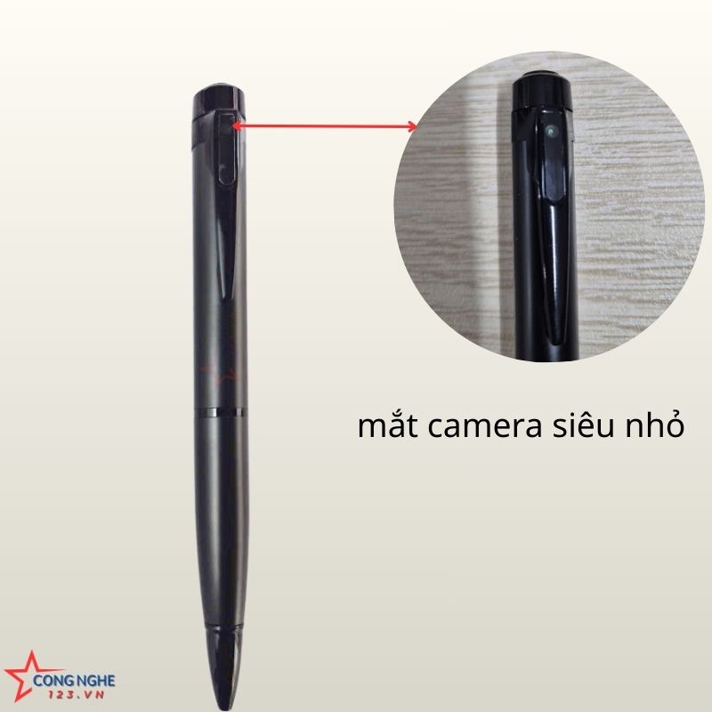Mắt Camera bút V9pro ẩn sâu trong gọng bút khó phát hiện