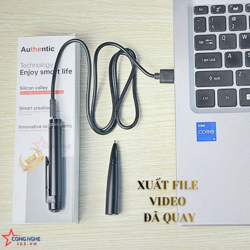 Camera bút V9pro xuất video quay được ra máy tính qua dây cáp sạc