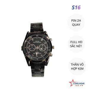 Camera đồng hồ đeo tay S16, Thân vỏ hợp kim, qua nét siêu kín đáo